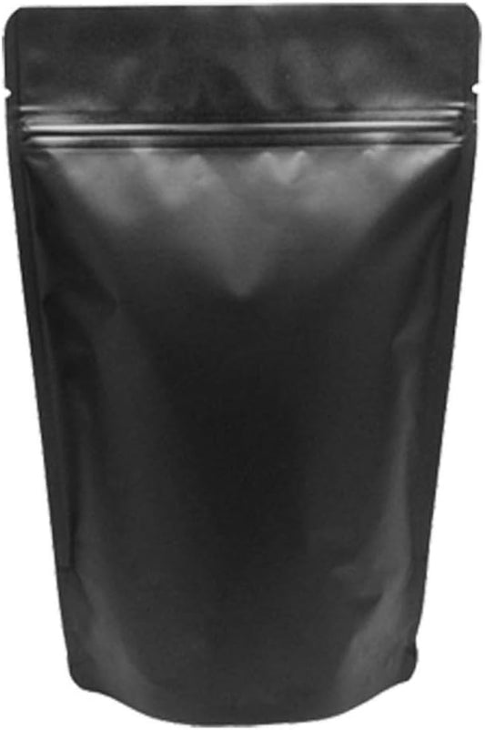 Matte Black Resealable Zip Mylar Bag Food Storage Aluminum Foil Bags Smell Proof Pouches 50pcs (6.29x9.05in)
