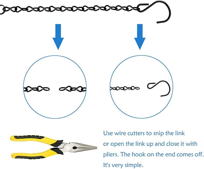 YINGFENG 10 Pack 9.5 Inch Black Hanging Chains, Garden Plant Hangers for Hanging Bird Feeders, Billboards, Chalkboards, Basket, Planters, Lanterns, Wind Chimes and Decorative Ornaments Etc