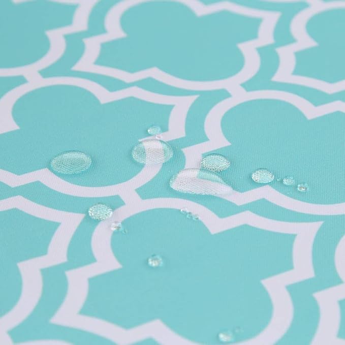 Poise3EHome 60X84 Outdoor/Indoor Waterproof Spillproof Rectangle Tablecloth with Umbrella Hole for Camping, Picnic, Afternoon Tea, BBQ, Aqua Blue