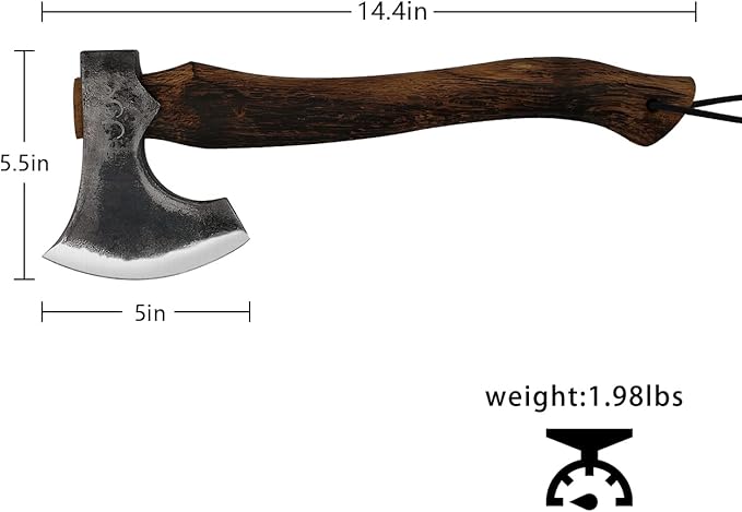The Frostbreaker - Camping Hatchet - Forged Steel Axe with Leather Sheath - Survival Axe for Wood Splitting and Chopping - Bushcraft Hatchet - Perfect for Outdoor Adventures