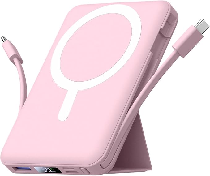 Azmuth for Magsafe Battery Pack, 10000mAh Magnetic Power Bank 22.5W PD Fast Charging with LED Display Wireless Portable Charger for Magsafe with Stand for iPhone 17/16/15/14/13/12/Pro/Pro Max