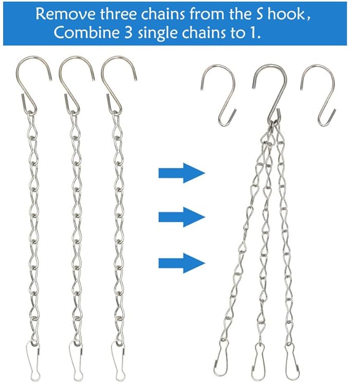 YINGFENG 4 Pack 35 Inch Silver Hanging Chain for Hanging Bird Feeders, Bird Houses, Hanging Planters, Baskets, Birdbaths, Lanterns, Wind Chimes, Billboards, Signs and Ornaments, etc