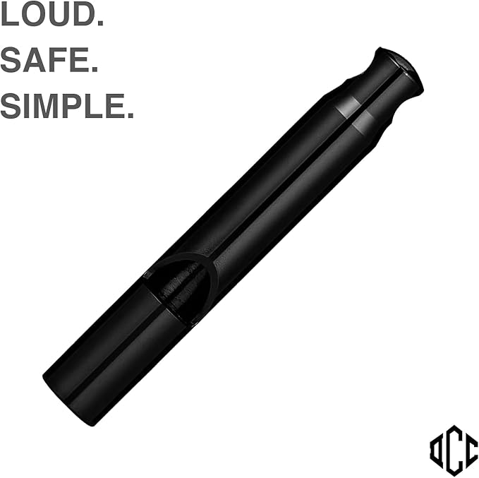 DAILYCARRYCO. Titanium Whistle for Emergency, Camping & Hiking Whistle, Pitched Whistle, Tiny Whistle Necklace, Small Whistle, Whistle for Life, Emergency Whistle Necklace, 120db Ultra Loud (Black)