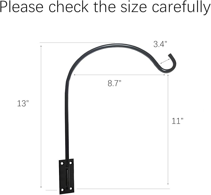 Deck Bird Feeder Hanger Hook Wall Mounted 4 Pack for Railing,Hanging Bird Feeders, Plants, Flower Baskets,Windchimes, Lanterns,Holiday Decoration