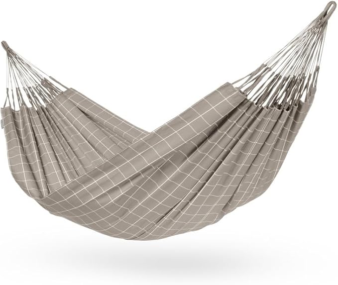 LA SIESTA - Large Double Brisa Classic Hammock & CasaMount - Suspension Kit for Walls & Beams - Weather Resistant Portable Hammock - 2-Person - Almond