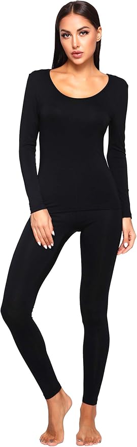 WiWi Soft Viscose from Bamboo Underwear for Women Thermal Long Johns Sets Super Warm Base Layer Top Pants Pajamas Set S-3X