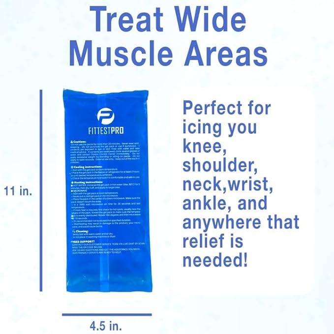 Fittest Pro Gel Ice Pack for Hot Cold Compress, Gel Ice Packs for Injuries, Reusable, Soft Ice Packs for Injuries Reusable, Injury Ice Pack