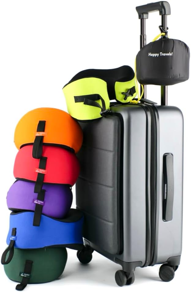 C CUSHION LAB Travel Pillow, Award-Winning Patented Ergonomic Design for Chin & Neck Support Memory Foam Neck Pillow, Compact Airplane Pillow for Traveling, Flight, Car (Hunter Green, Medium)