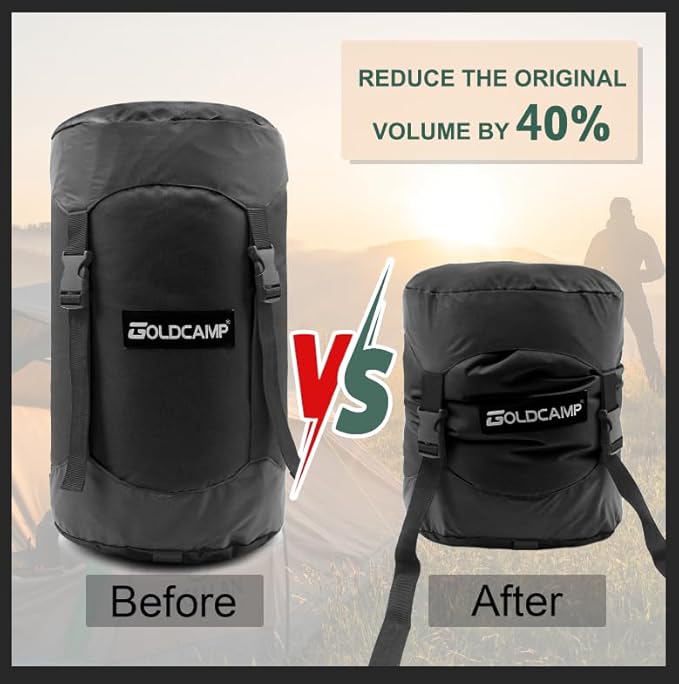 Outdoor Storage Stuff Sacks, Camping Gear Organizer (Black, XL)