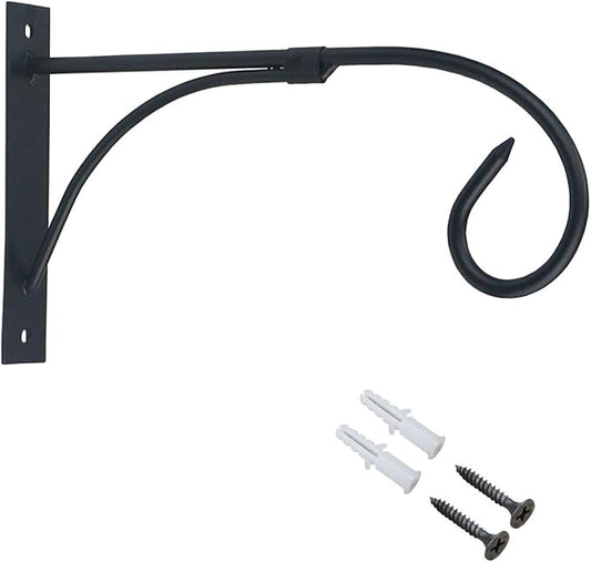 Tinsow Plant Bracket Iron Wall Hooks Straight Downcurled Hanging for Wind Chimes, Flower Baskets, Decorative Plants, Lantern, Wind Spinners, Bird Feeders, Indoor or Outdoor Decoration