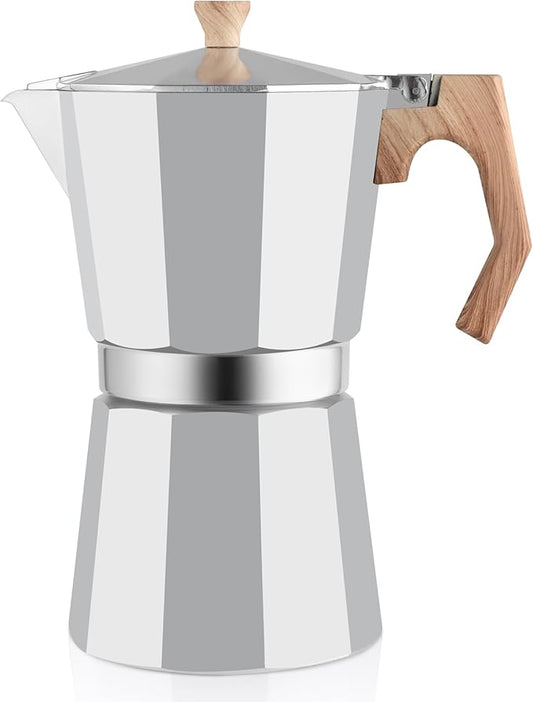 wedrink Stovetop Espresso Maker - 12 Cups Moka Pot Italian Coffee Maker Coffee Pot Aluminium Stovetop Camping Espresso Maker Manual Cuban Coffee Percolator