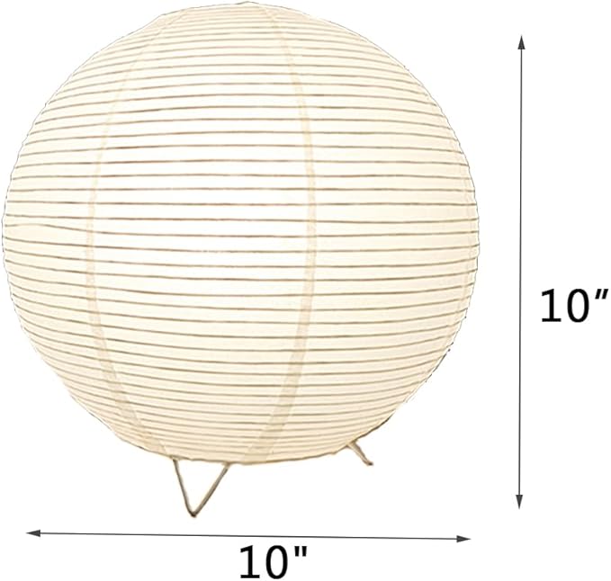 YY YEARCHY Table Lamp Paper Lamp Standing Lamps with Rice Paper Shade for Bedroom Livingroom (Ball 2 Pack)