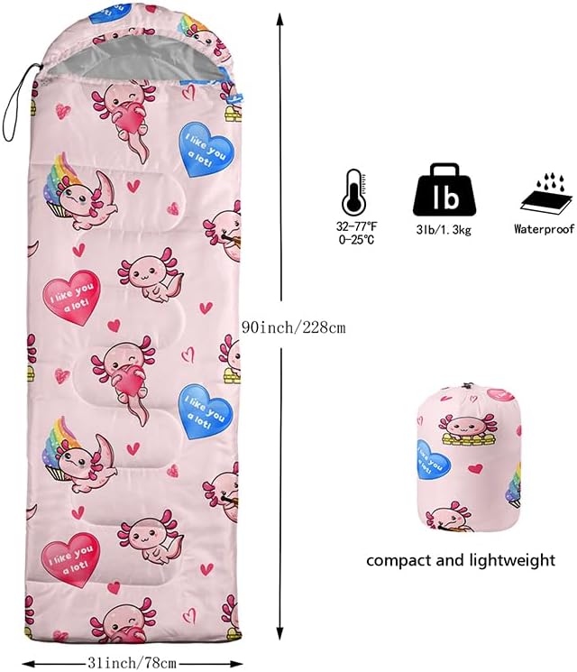 QOOMO Camping Sleeping Bags,3 Season Warm & Cool Weather,Lightweight,Waterproof Sleeping Bags for Adults & Kids,Traveling,and Outdoors,Camping Gear Equipment