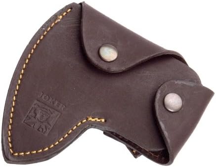 Joker Hunting Axe Cazador HO00, Olive Wood Handle, 8.27 inches Long Blade, with Leather Sheath, Stainless Steel Ferrule, Tool for Fishing, Hunting, Camping and Hiking