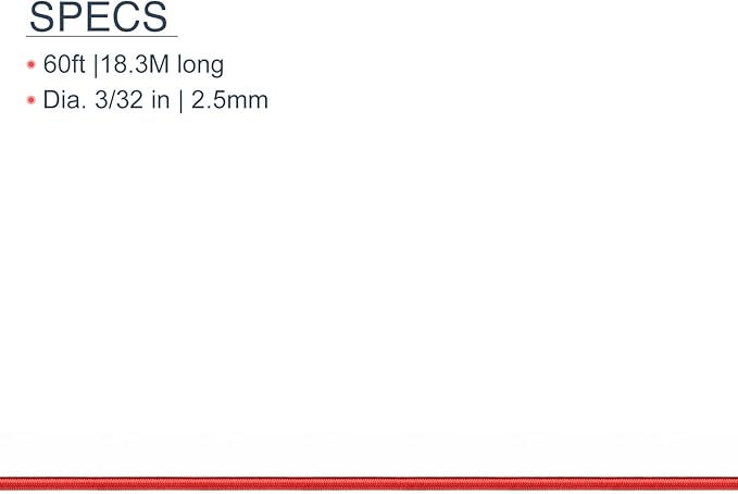 Tent Pole Shock Cord 60ft, Elastic Bungee Cord, Replacement Shock Cord for Tent Poles, Tent Pole Repair Kit, Elastic Cord with Lead Wire and Washers