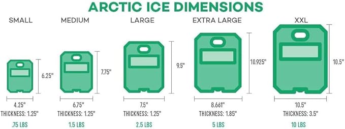 Arctic Ice Alaskan Series Long Lasting Reusable Ice Pack - Freezes at 32° Fahrenheit - Keeps Food & Drinks Cool Without The Risk of Freezing