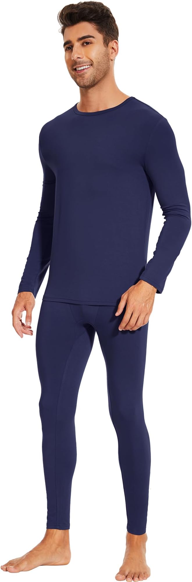 WiWi Thermal Underwear for Men Bamboo Viscose Long Johns Set Soft Warm Base Layer Lightweight Top and Bottom Sets S-XXL