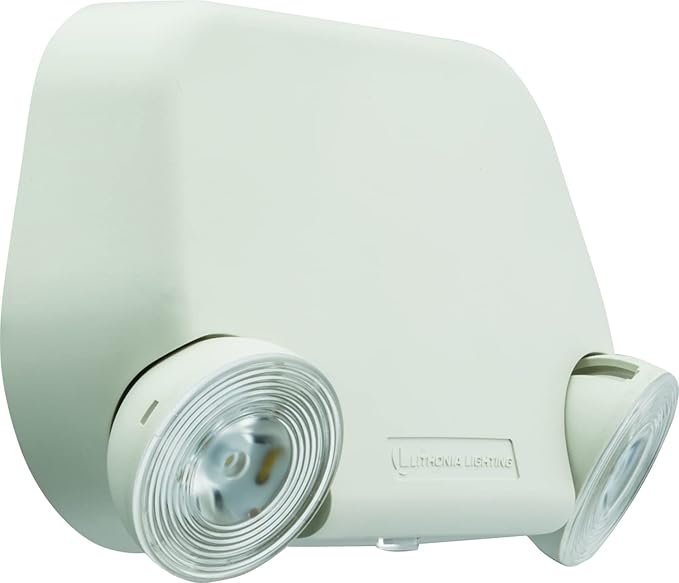 Lithonia Lighting Basics Low Profile Emergency Light, LED Emergency Lights for Business, Ceiling or Wall mount, White Thermoplastic, 120/277V Dual Voltage (EU2L M12)