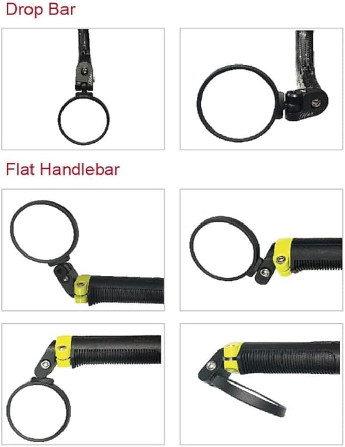 Hafny Bar End Bike Mirror, Stainless Steel Lens, Safe Rearview Mirror (Black 62 Diameter * 2PCS)