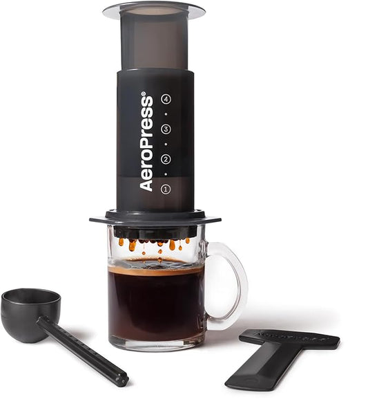 AeroPress Original Coffee Press – 3 In 1 Brew Method Combines French Press, Espresso, Full Bodied Coffee Without Grit or Bitterness, Small Portable Coffee Maker for Camping & Travel