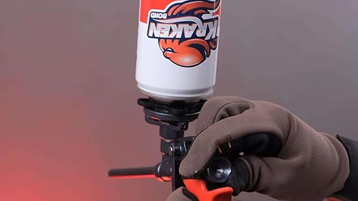 Kraken Bond Window & Door Expanding Foam Sealant - (12x24oz) Professional Gap Filling Gun Use Polyurethane Spray Foam, Low Expansion Waterproof Gap Filler, Gun&Cleaner Included - 12 Pack