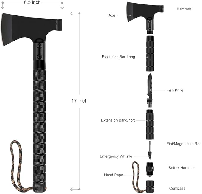LIANTRAL Camping Axe, Folding Survival Hatchet Axe Tactical Camp Axe for Outdoor Adventure