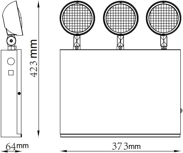 New York City Approved Emergency Light, Emergency Lights with Battery Backup, White Steel Housing, AC 120/277V, Three Heads