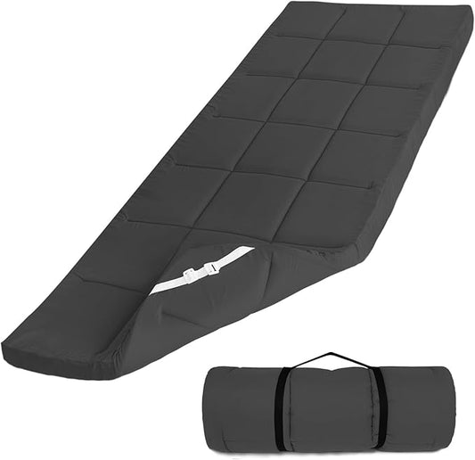 SPRINGSPIRIT Cot Mattress Topper (Improved Thickness), Foam Quilted Pads for Camping, Soft Comfortable Sleeping Cot Mattress Pad Only, Camping Pad 75"x30" for Camp Cot/Rv Bunk/Narrow Twin Beds, Navy