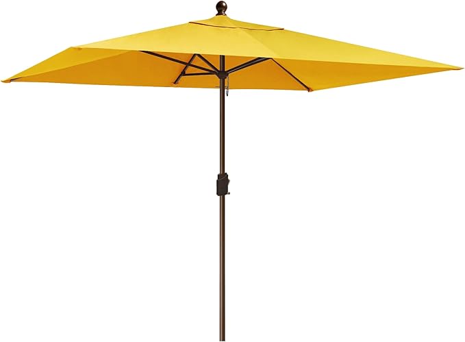 EliteShade USA 10-Year-Non-Fading 6.5x10Ft Rectangular Market Umbrella Patio Umbrella Outdoor Table Umbrella with Ventilation, Sunflower Yellow