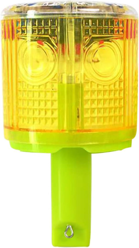 Solar Strobe Warning Light, Super Bright Single Column Solar Emergency Strobe Warning Light, Flashing Barricade Safety Road Construction Traffic Flashing (Yellow)