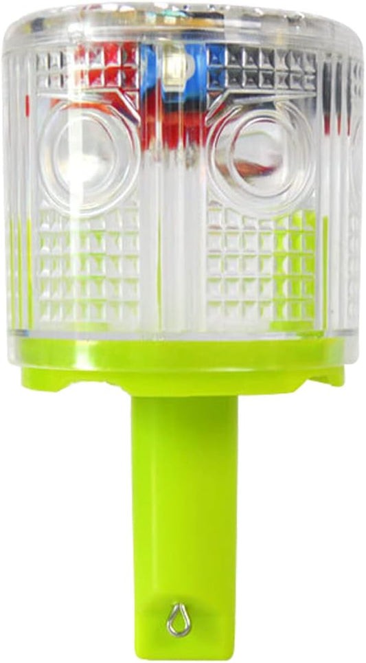 Solar Strobe Warning Light, Super Bright Single Column Solar Emergency Strobe Warning Light, Flashing Barricade Safety Road Construction Traffic Flashing Beacon (White)