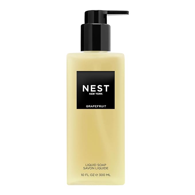 NEST New York Liquid Soap, Grapefruit - 10 fl oz - Cleanses & Nourishes Skin - Approx. 300 Pumps Per Bottle - Gluten Free & Cruelty Free