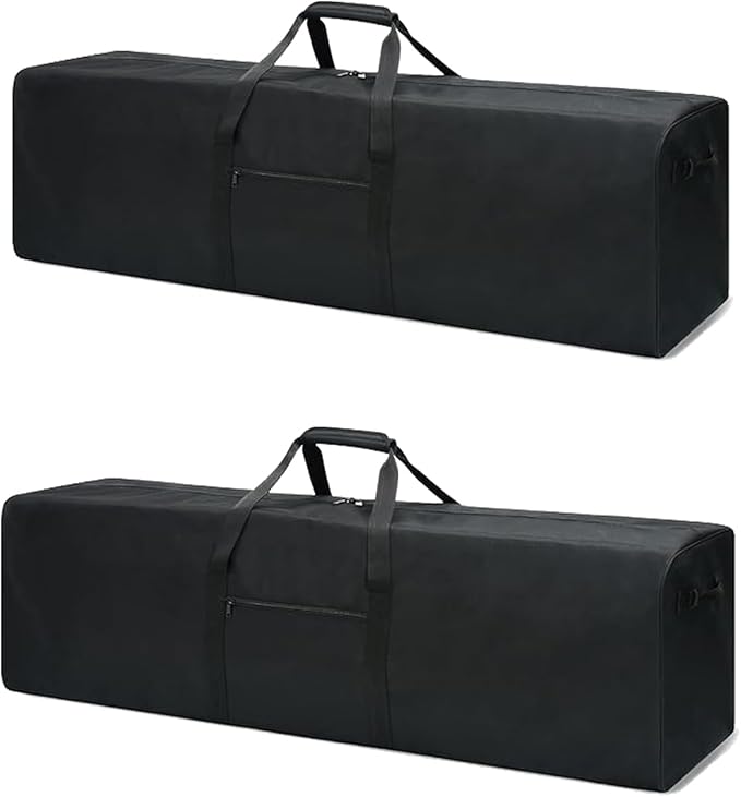 52 Inch Large Duffle Bag for Travel Camping Sport Equipment Storage Bag with 2-way Lockable Zippers(Black 52inch 2Pack)