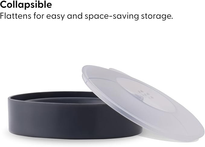 W&P Microwave Silicone Popper Maker | Black | Collapsible Bowl w/Built in Measuring, BPA, Eco-Friendly, Waste Free, 9.3 Cups of Popped Popcorn