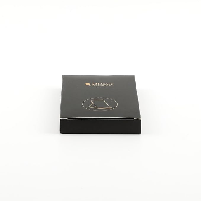 DUcare Mini Folding Mirror Portable Travel PU Portable Adjustable Rectangular Ultrathin Vanity Mirror with Stand, for Travel, Camping,Home