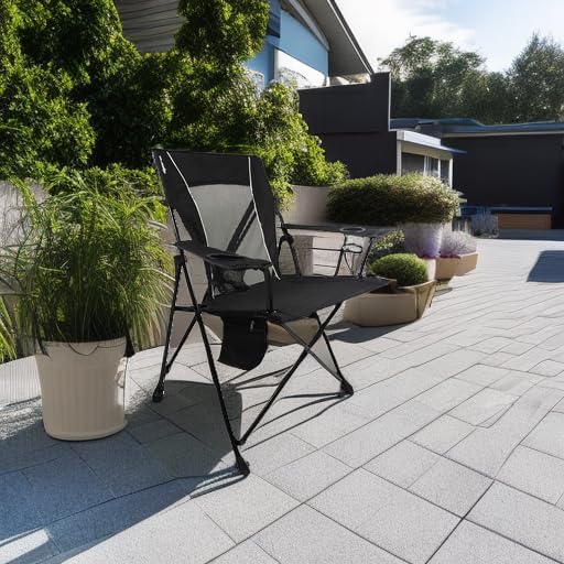 Kijaro Foldable Camping Chair, Vik Black, Polyester, Mesh, Steel, Portable, Durable, Unisex