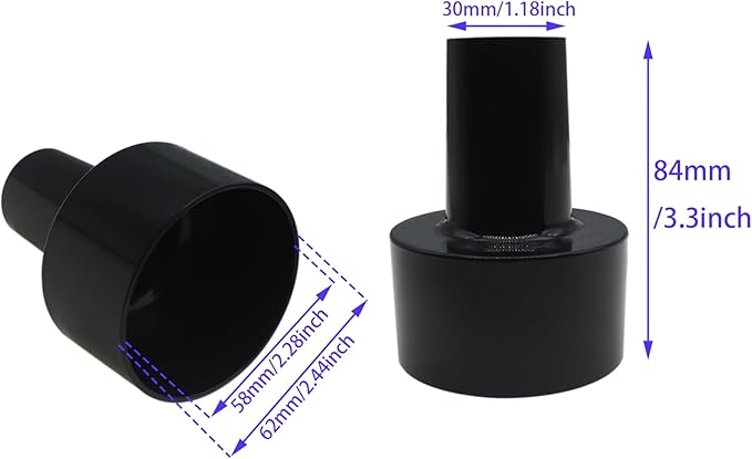 2PCS Vacuum Cleaner Hose Adapters Universal Black Vacuum Cleaner Replacement Accessories for Wet Dry Shop Vac Cleaner