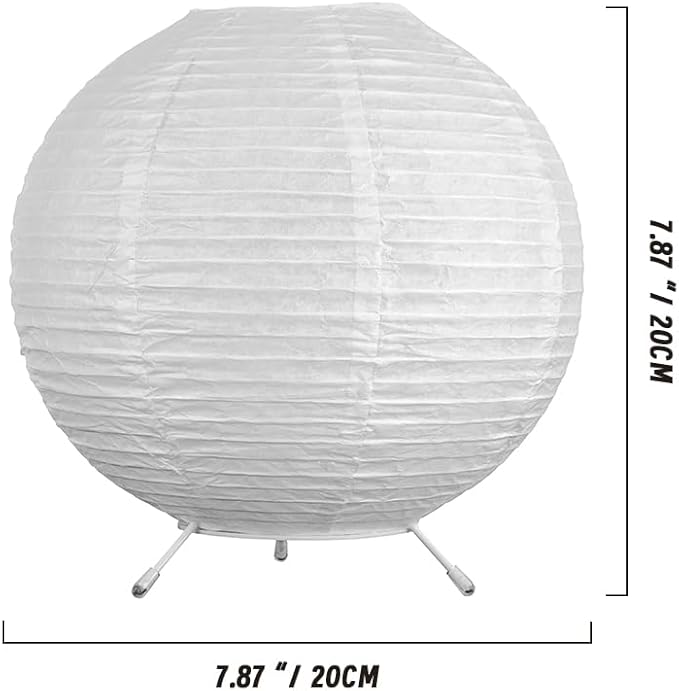 YY YEARCHY Table Lamp Paper Lamp Standing Lamps with Rice Paper Shade for Bedroom Livingroom (Ball Nightstand)