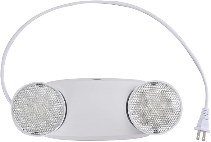 LED Emergency Lights with Battery Backup Commercial Emergency Light Fixtures for Business Home Power Failure Outage Exit Sign Lighting with Plug in Cord AC85-277V 200lm 4Hours