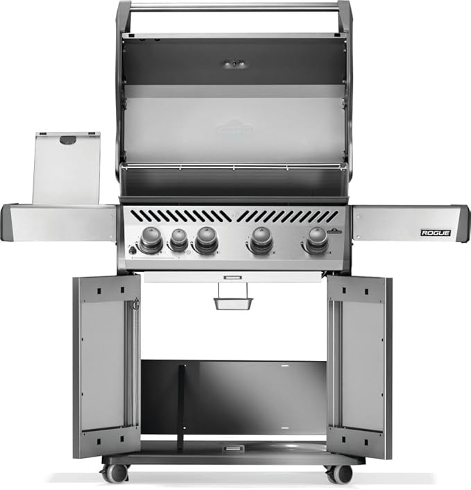 Napoleon Rogue 525 Propane Gas Grill with Range Side Burner, Stainless Steel, Durable 5-Burner Grilling Experience