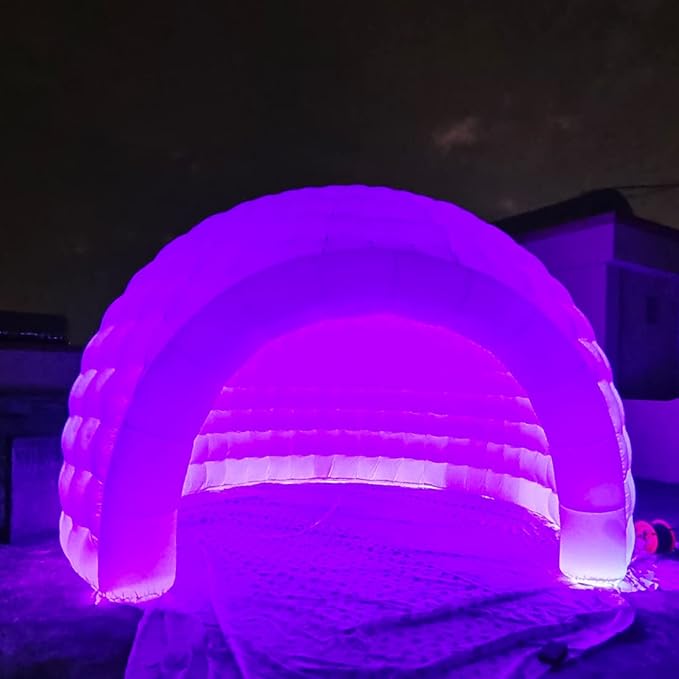 Portable LED Inflatable Igloo Dome Tent Inflatable Marquee Canopy Shelter with Air Blowerfor Exhibition Camping Party Events