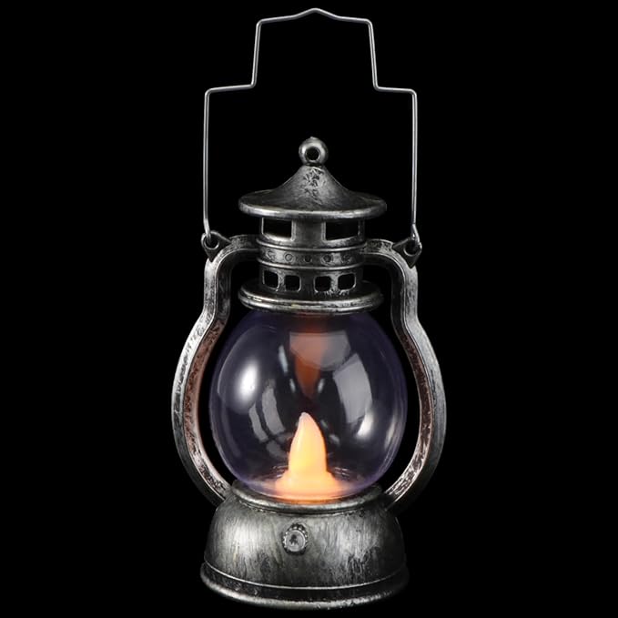 Small Vintage Camping Hanging Lantern , 4inch LED Vintage Lantern Metal, Water and Impact-Resistant Camping lightswith Carry Handle Light Study Room Bedroom 4.92 Inch