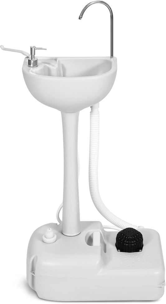YITAMOTOR Portable Sink 17L Camping Hand Washing Station with w/Towel Holder, Soap Dispenser, Foot Operated, Hand Wash Basin Station for Worksites, Camping, Travel, Boat, Gathering, Garden