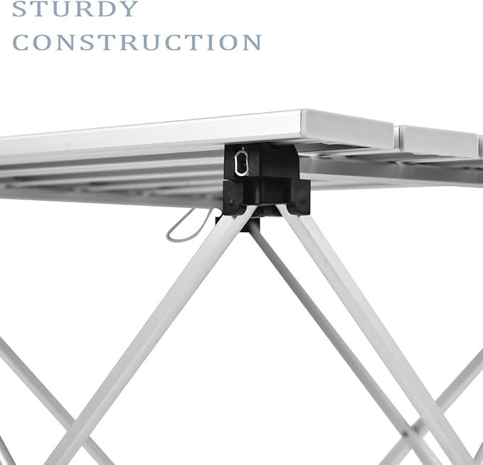 Grope Small Folding Camping Table with Aluminum Table Top, Beach Table for Sand with Carrying Bag,Prefect for Outdoor,Picnic,BBQ,Cooking,Festival