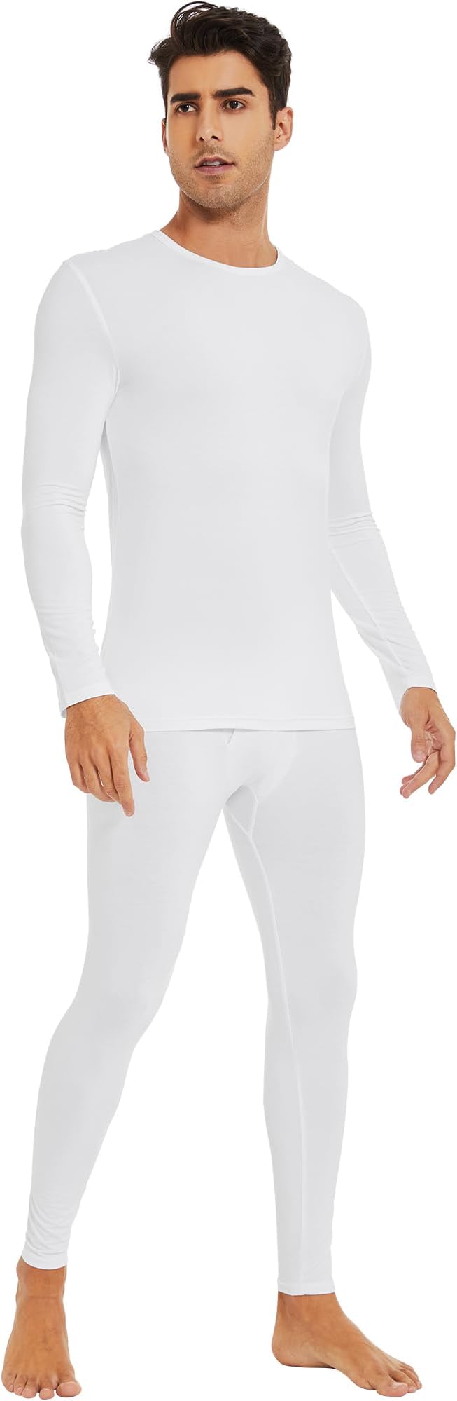 WiWi Thermal Underwear for Men Bamboo Viscose Long Johns Set Soft Warm Base Layer Lightweight Top and Bottom Sets S-XXL