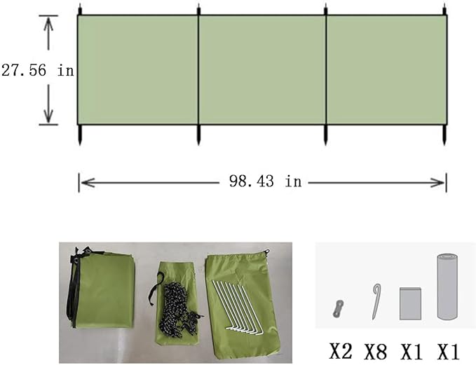 WANLIAN Windbreaks Stove Windscreen Oxford cloth(No included Poles)Camping Beach Windshield Shelter,Backpack Portable Picnic Screen,Sunshade Screen,Outdoor Caravan Privacy Shield,for Garden BBQ Picnic