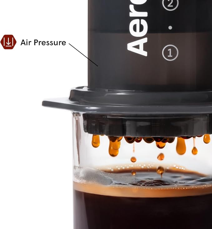 AeroPress Original Coffee Press – 3 In 1 Brew Method Combines French Press, Espresso, Full Bodied Coffee Without Grit or Bitterness, Small Portable Coffee Maker for Camping & Travel