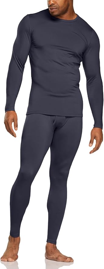 TSLA Men's Thermal Underwear Set, Microfiber Soft Fleece Lined Long Johns, Winter Warm Base Layer Top & Bottom