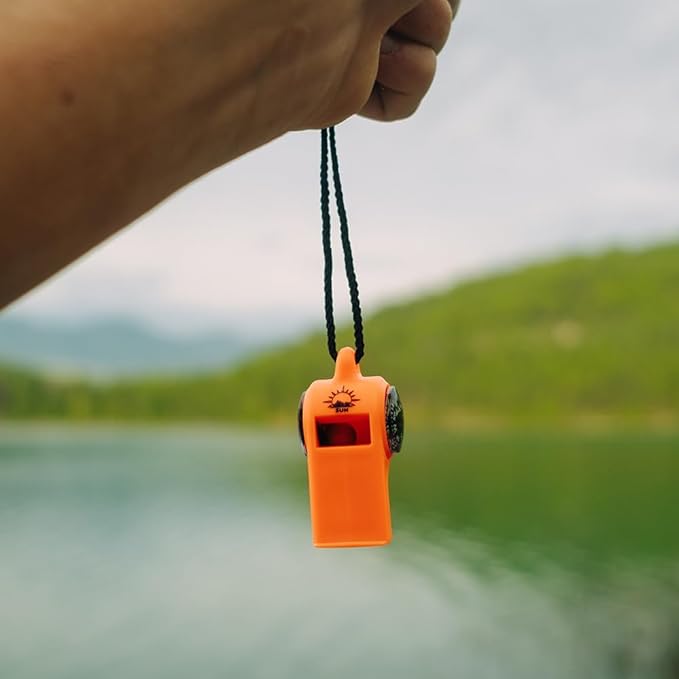 Sun Company TripleWhistle - 3-in-1 Survival Whistle | Compass, Dial Thermometer, Whistle Combo