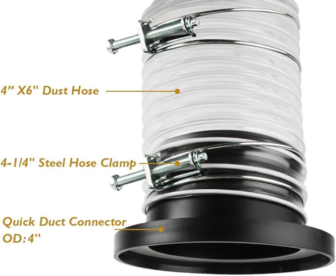 O'SKOOL 4" Dust Collection Steel Port, 2 Pack, for 4-inch Magnetic Dust Collection Coupler (Magnetic Port is not Included)